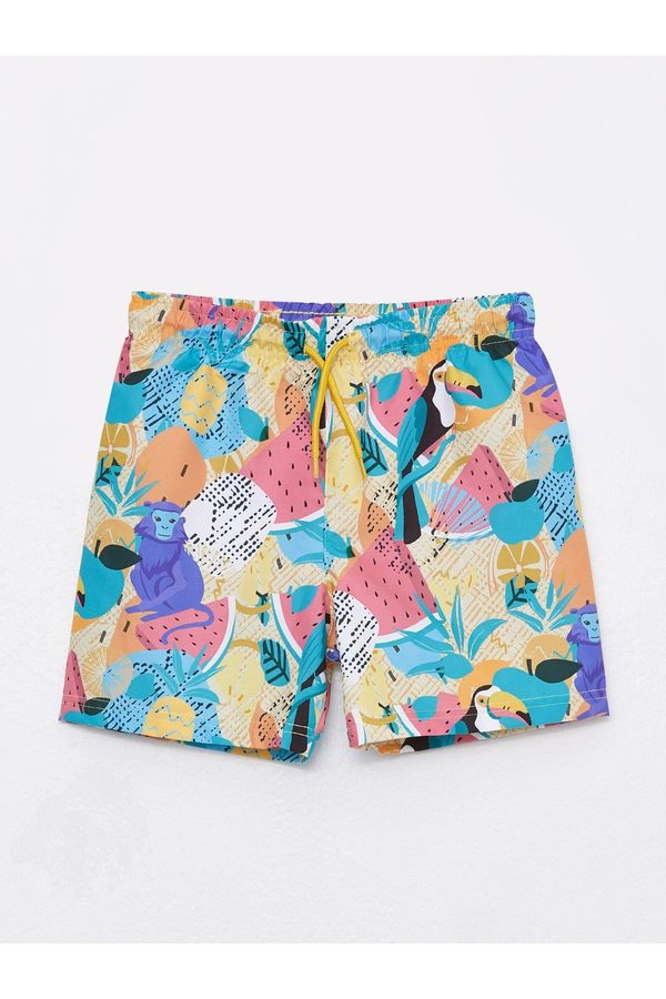 LC Waikiki LC Waikiki Boys Beach Shorts with Elastic Waist, Patterned Pattern