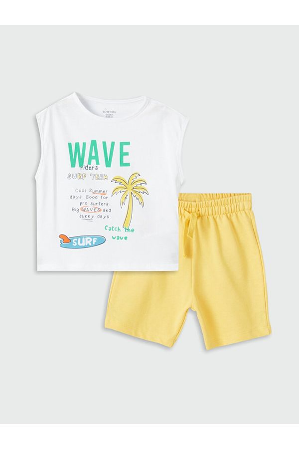 LC Waikiki LC Waikiki Crew Neck Baby Boy T-Shirts and Shorts 2-pack