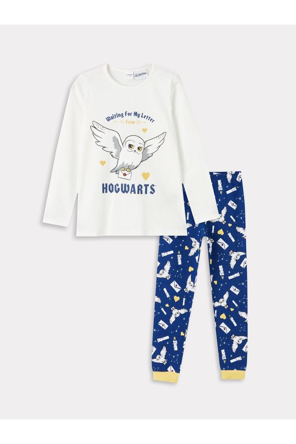 LC Waikiki LC Waikiki Crew Neck Harry Potter Printed Long Sleeve Girls Kids Pajamas Set