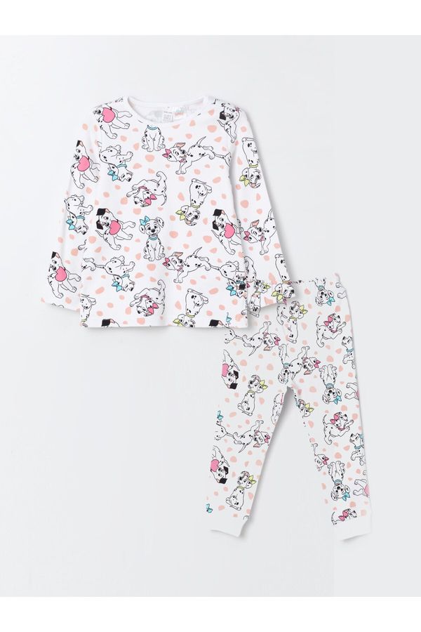 LC Waikiki LC Waikiki Crew Neck Long Sleeve 101 Dalmatians Printed Baby Girl Pajamas Set