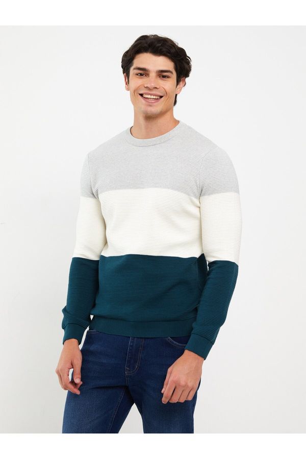 LC Waikiki LC Waikiki Crew Neck Long Sleeve Color Block Men's Knitwear Sweater