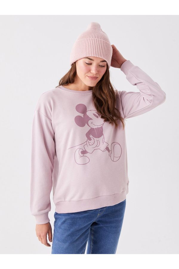 LC Waikiki LC Waikiki Crew Neck Mickey Mouse Printed Long Sleeve Maternity Sweatshirt