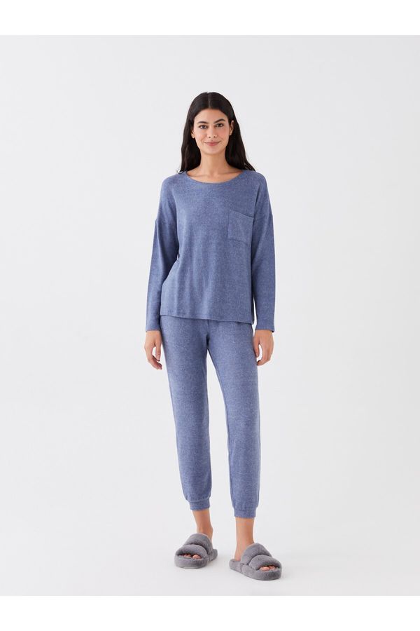 LC Waikiki LC Waikiki Crew Neck Plain Long Sleeve Women's Pajama Set