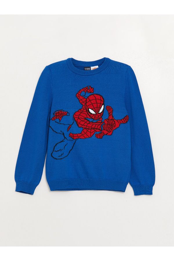 LC Waikiki LC Waikiki Crew Neck Spiderman Patterned Long Sleeve Boy Knitwear Sweater