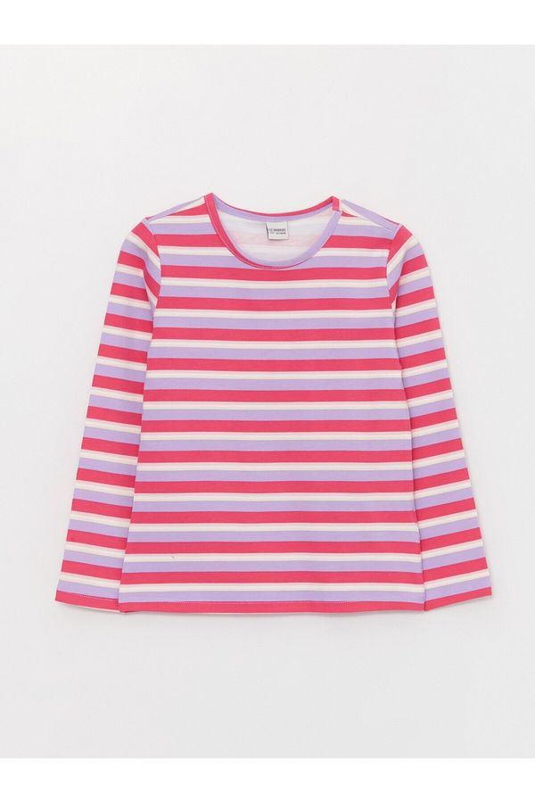 LC Waikiki LC Waikiki Crew Neck Striped Long Sleeve Girl's T-Shirt