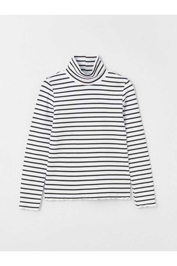 LC Waikiki LC Waikiki High Neck Striped Long Sleeve Girls T-Shirt