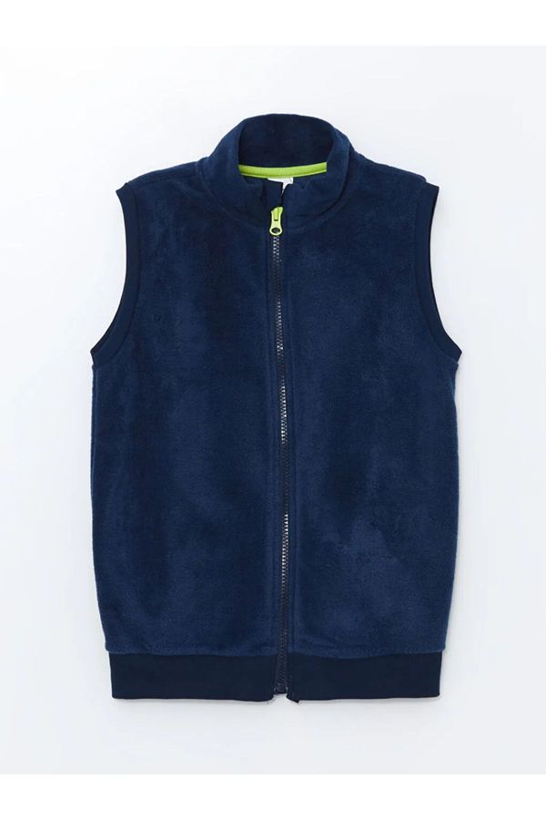 LC Waikiki LC Waikiki LCW Kids Navy Blue Stand Collar Polar Fleece Boy's Vest