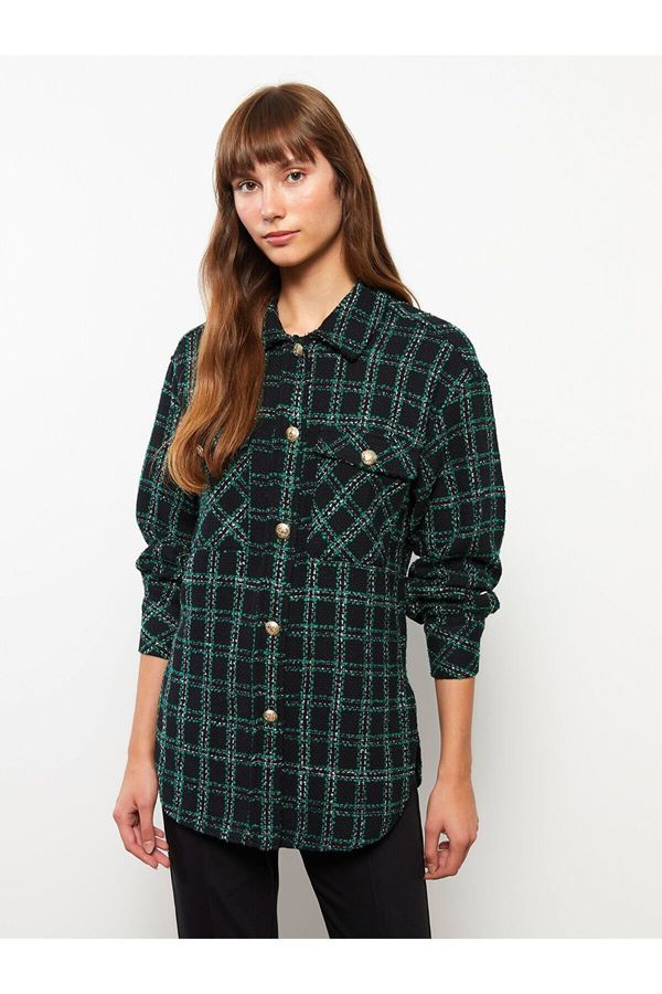 LC Waikiki LC Waikiki Lcw Plaid Long Sleeve Women's Shirt Jacket