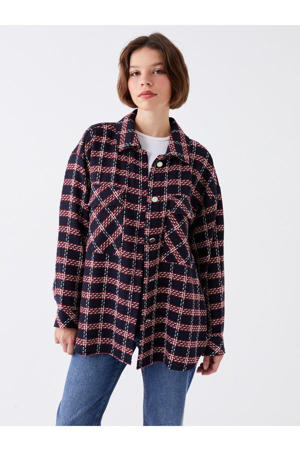 LC Waikiki LC Waikiki LCW Women's Casual Patterned Oversize Lumberjack Shirt Jacket