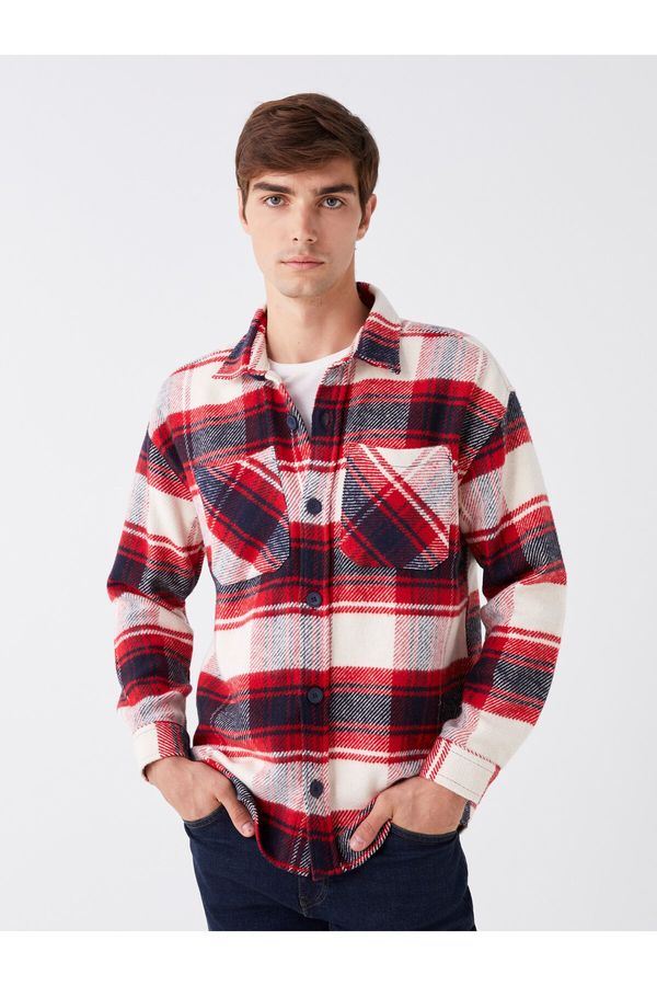 LC Waikiki LC Waikiki Men's Casual Fit Long Sleeve Plaid Plaid Lumberjack Shirt Jacket