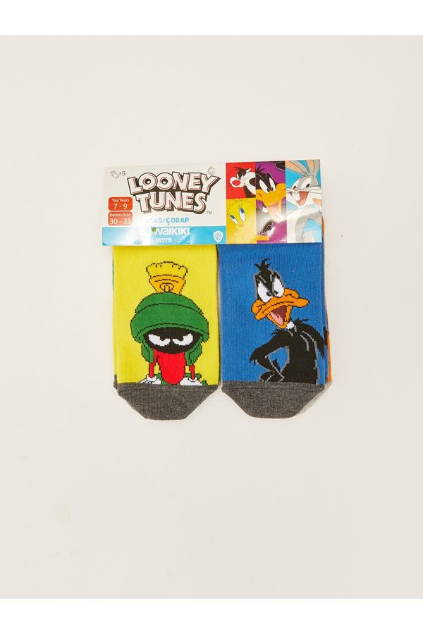 LC Waikiki LC Waikiki Pack of 5 Looney Tunes Patterned Boys Booties Socks