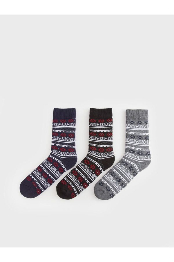 LC Waikiki LC Waikiki Patterned Men's Socks 3-Piece