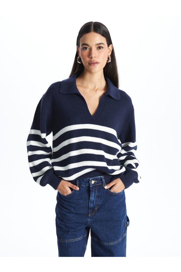 LC Waikiki LC Waikiki Polo Neck Striped Long Sleeve Women's Knitwear Sweater