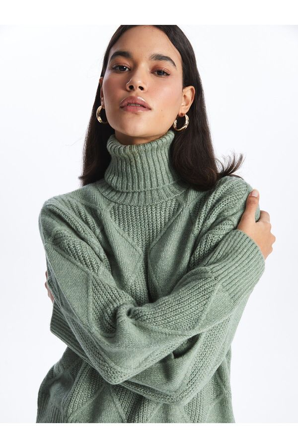 LC Waikiki LC Waikiki Turtleneck Self-Patterned Long Sleeve Women's Knitwear Sweater