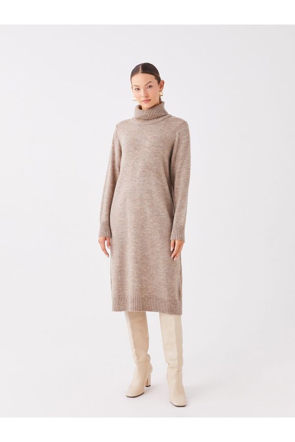 LC Waikiki LC Waikiki Turtleneck Straight Long Sleeve Oversize Women's Knitwear Dress