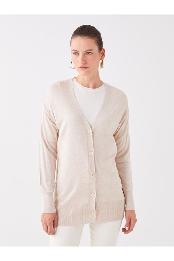 LC Waikiki LC Waikiki V-Neck Plain Long Sleeve Women's Knitwear Cardigan