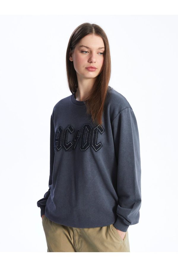 LC Waikiki LC Waikiki Women's Crew Neck AC/DC Printed Long Sleeve Oversize Sweatshirt