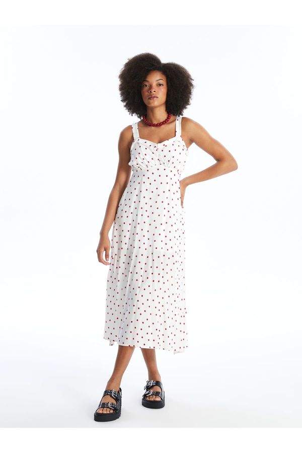 LC Waikiki LC Waikiki Women's Sweetheart Neck Polka Dot Strapless Dress