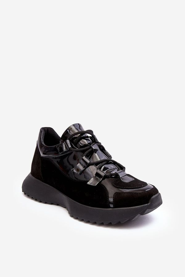 Kesi Leather Patented Women's Sports Shoes Zazoo Black