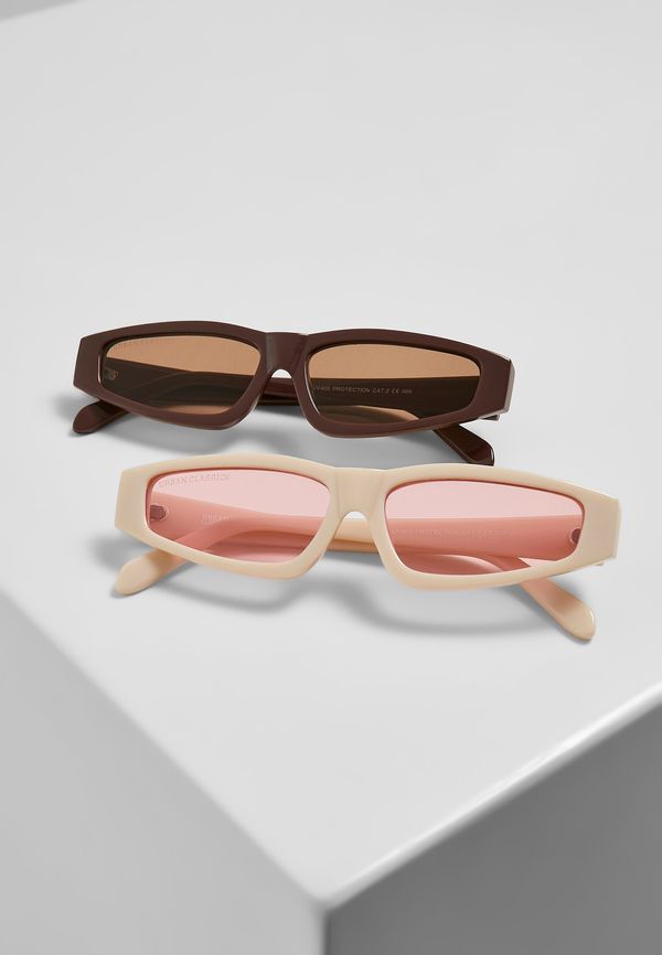 Urban Classics Accessoires Lefkada 2-Pack Sunglasses Brown/Brown+White/Pink