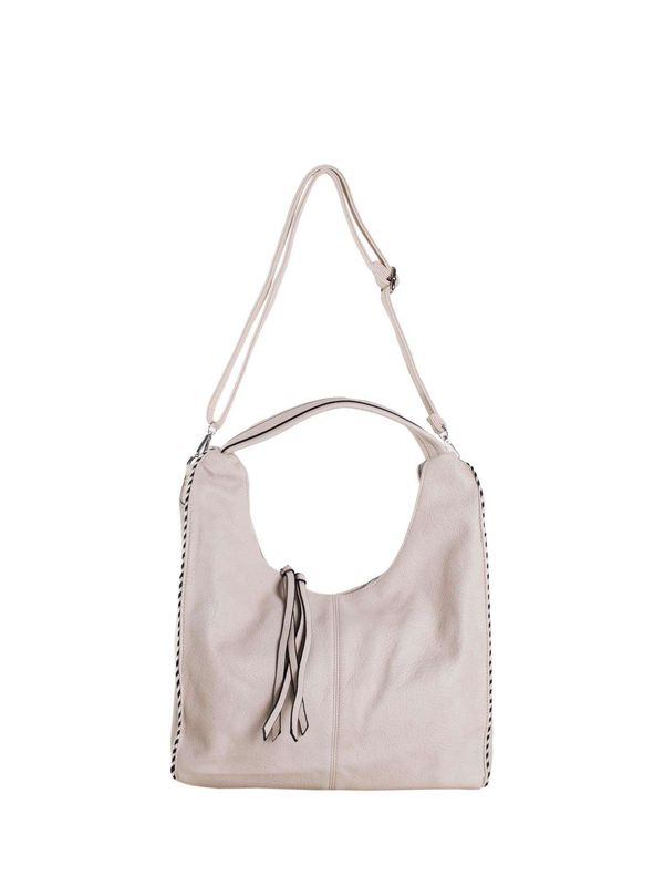 Fashionhunters Light beige eco-leather shoulder bag