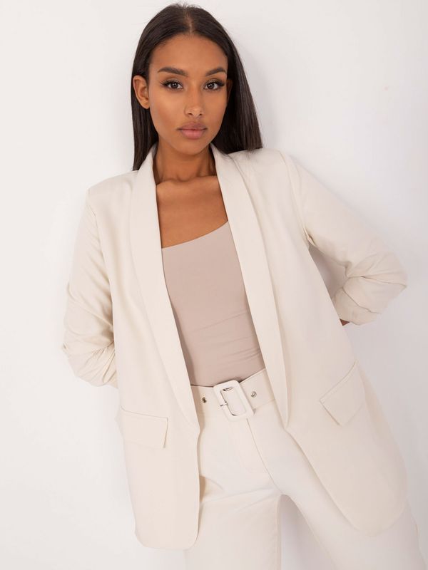 Fashionhunters Light beige women's blazer without closure OCH BELLA