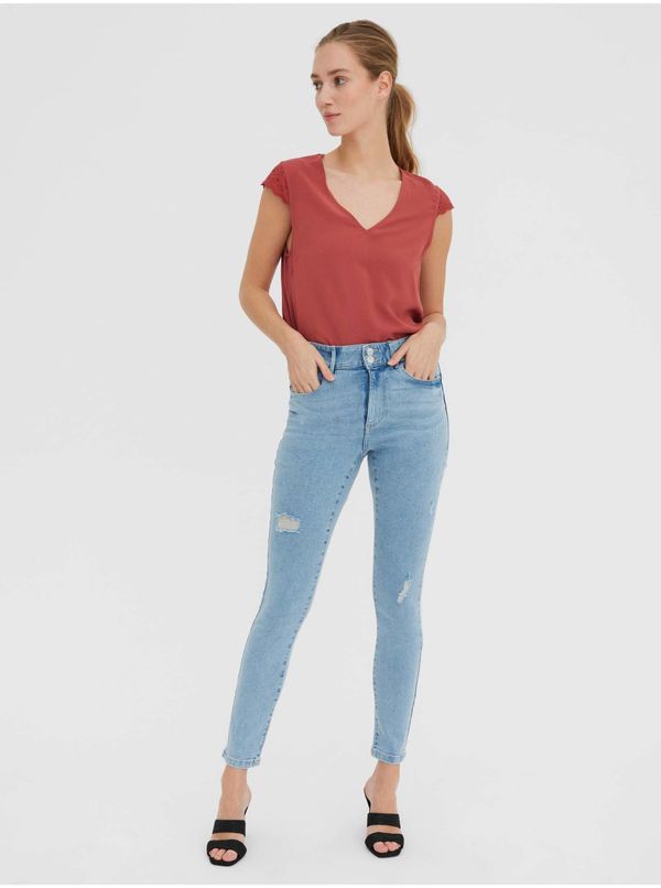 Vero Moda Light blue skinny fit jeans with ripped effect VERO MODA Soph - Women