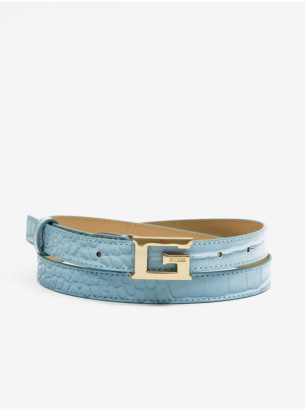 Guess Light blue women's belt with crocodile pattern Guess - Ladies