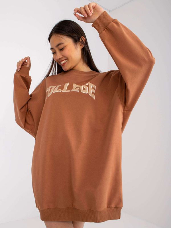 Fashionhunters Light brown blouse with Jessica lettering