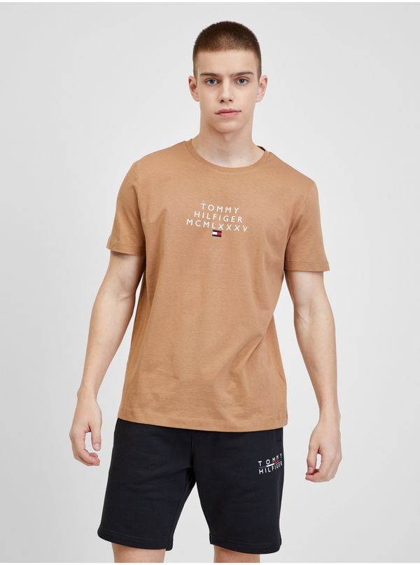 Tommy Hilfiger Light brown men's T-shirt Tommy Hilfiger - Men