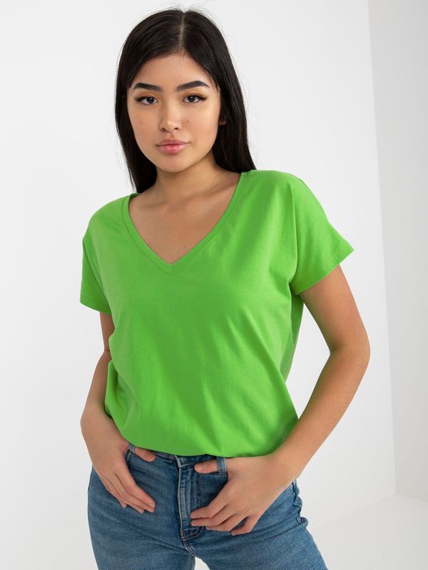 Fashionhunters Light green classic basic t-shirt by Emory