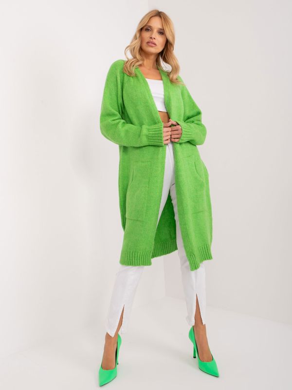 Fashionhunters Light green oversize cardigan without closure
