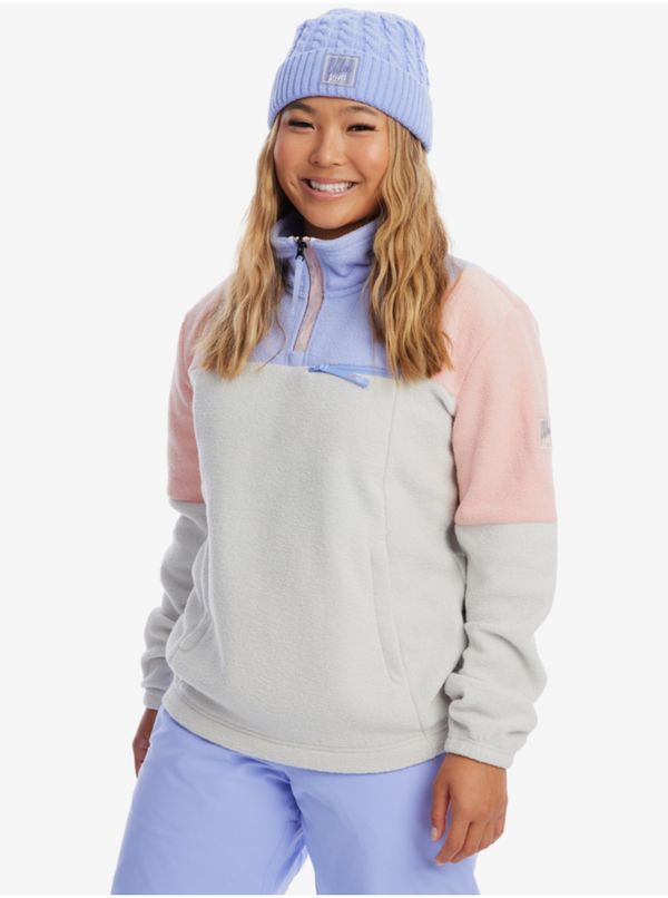 Roxy Light Grey Women's Fleece Sweatshirt Roxy Chloe Kim - Women