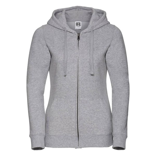 RUSSELL Light grey women's hoodie with Authentic Russell zipper