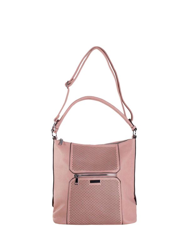 Fashionhunters Light pink city shoulder bag with removable strap