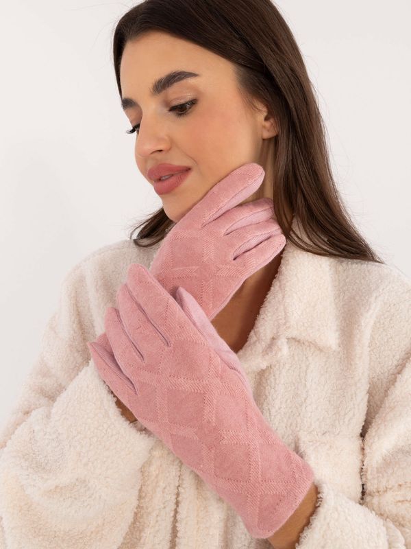 Fashionhunters Light pink gloves