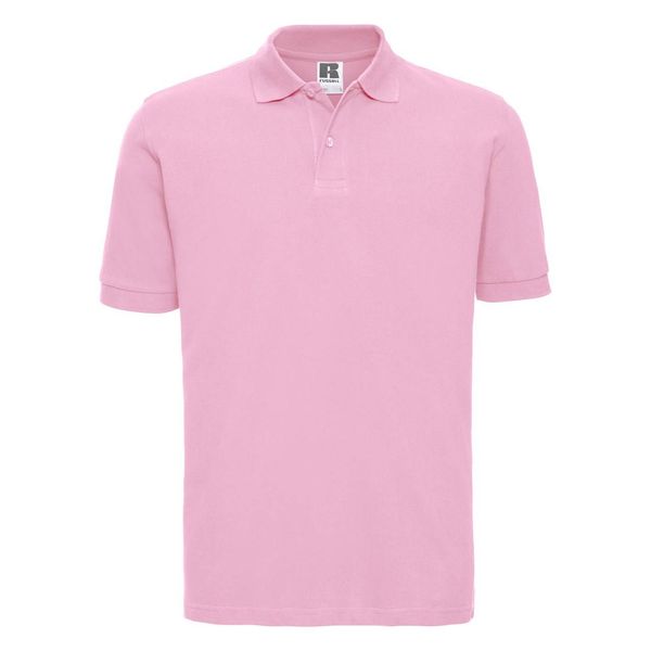 RUSSELL Light pink men's polo shirt 100% cotton Russell