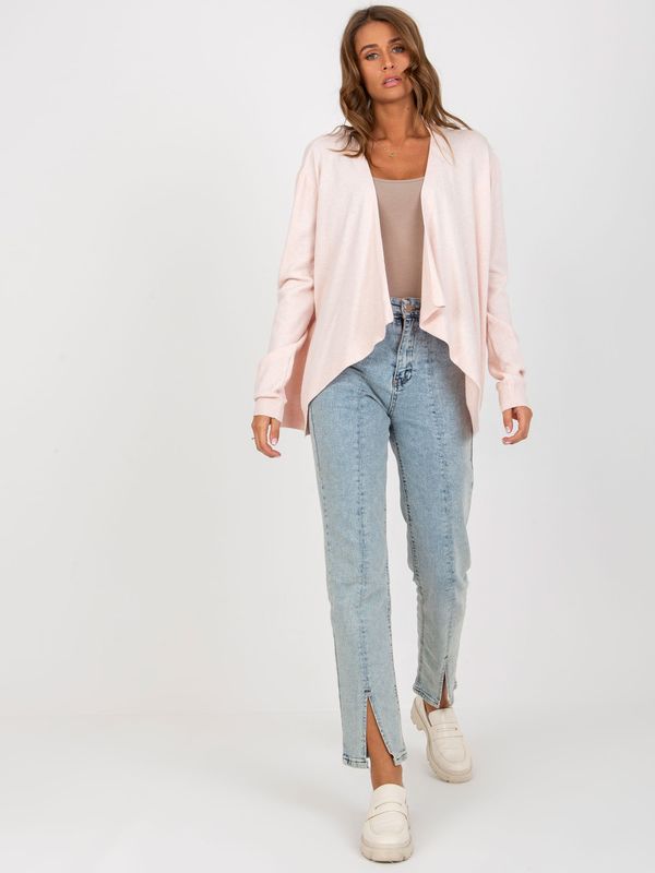 Fashionhunters Light pink women's cardigan without closure