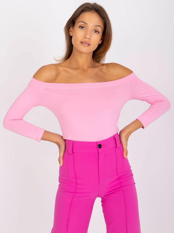 Fashionhunters Light pink women's cotton blouse basic Blink