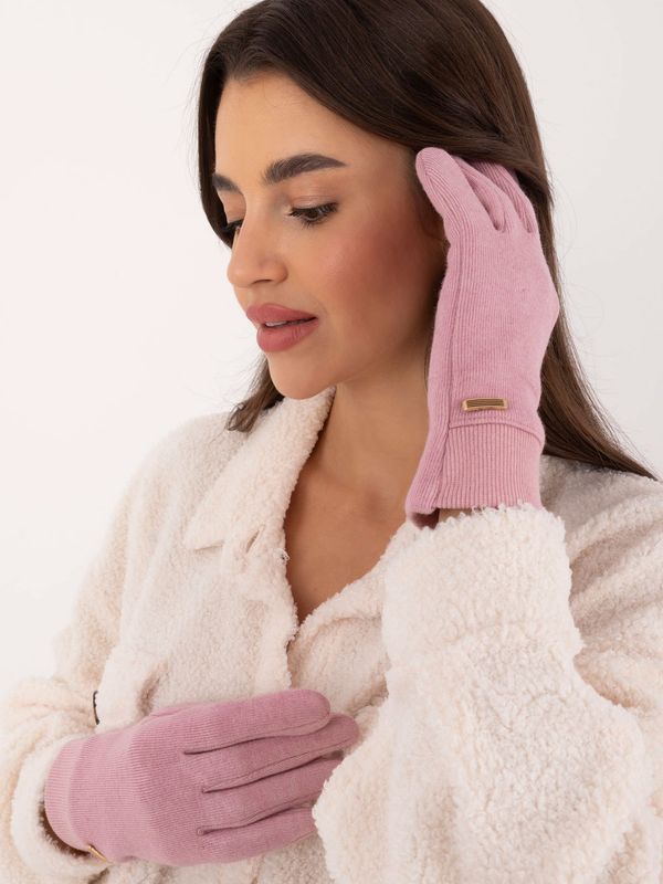 Fashionhunters Light pink women's gloves