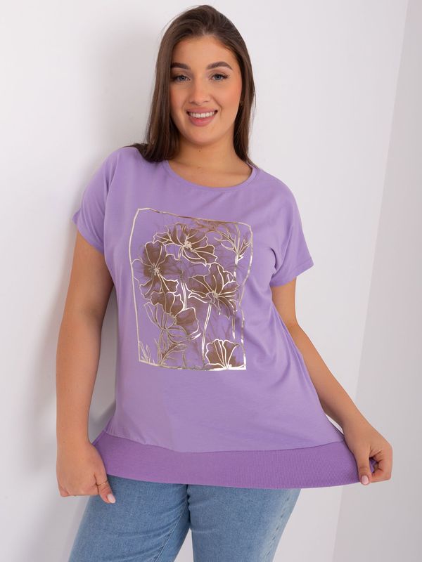 Fashionhunters Light purple blouse plus size