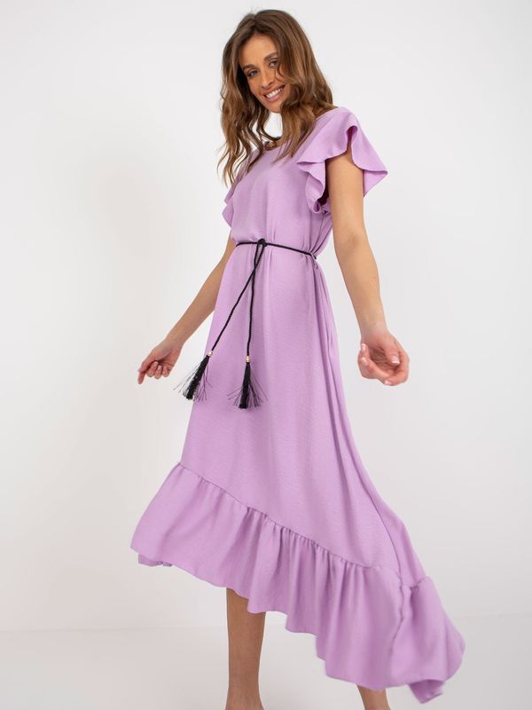 Fashionhunters Light purple oversize dress with frills