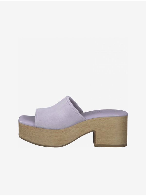 Tamaris Light purple suede slippers with heels Tamaris - Women