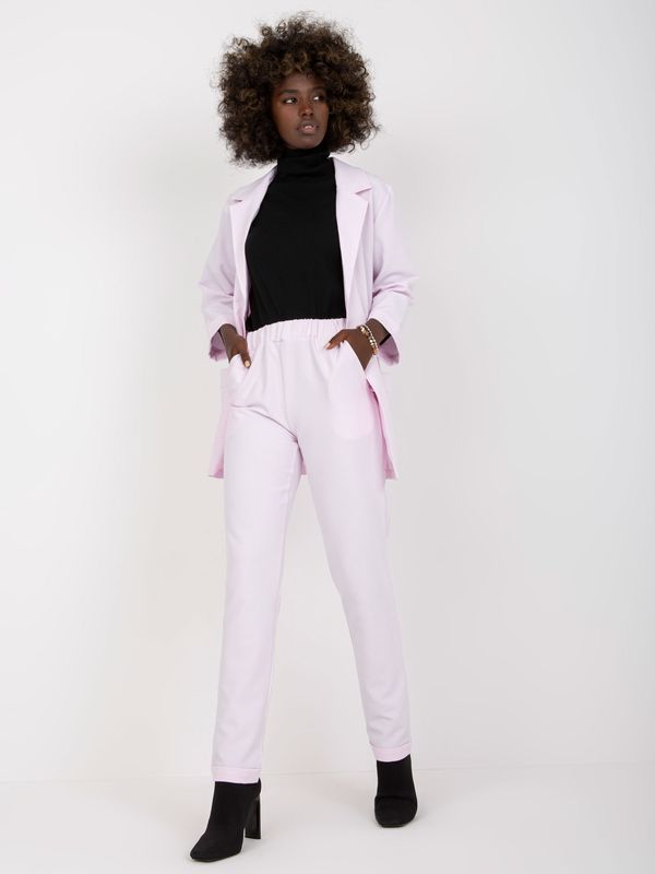 Fashionhunters Light purple two-piece elegant trouser set