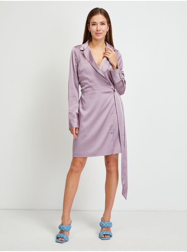 Guess Light Purple Women Shiny Wrap Dress Guess - Women