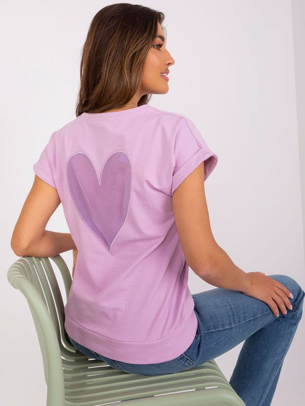 Fashionhunters Light purple women's blouse with short sleeves