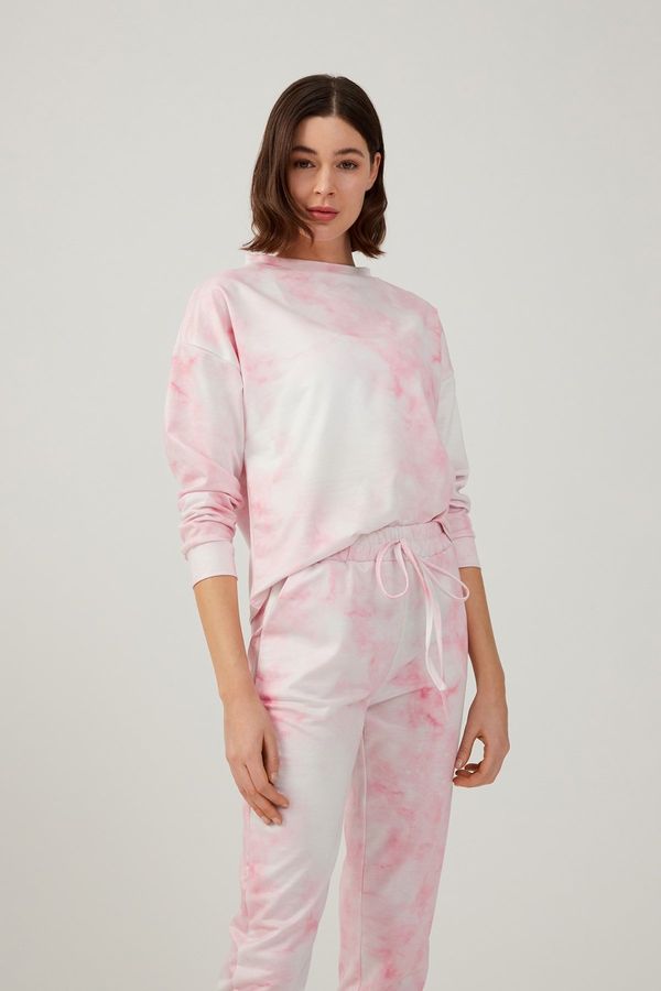 LOS OJOS LOS OJOS Women's Pink Batik Patterned Pajama Set
