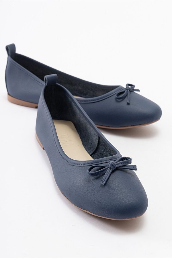 LuviShoes LuviShoes 01 Navy Blue Skin Women's Ballet Flats
