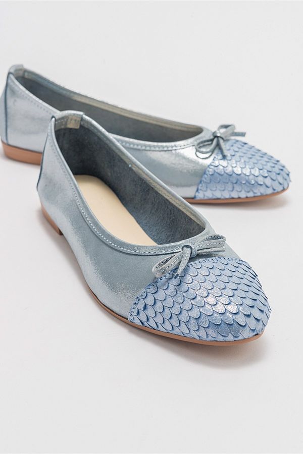 LuviShoes LuviShoes 02 Women's Blue Glittery Flat Shoes