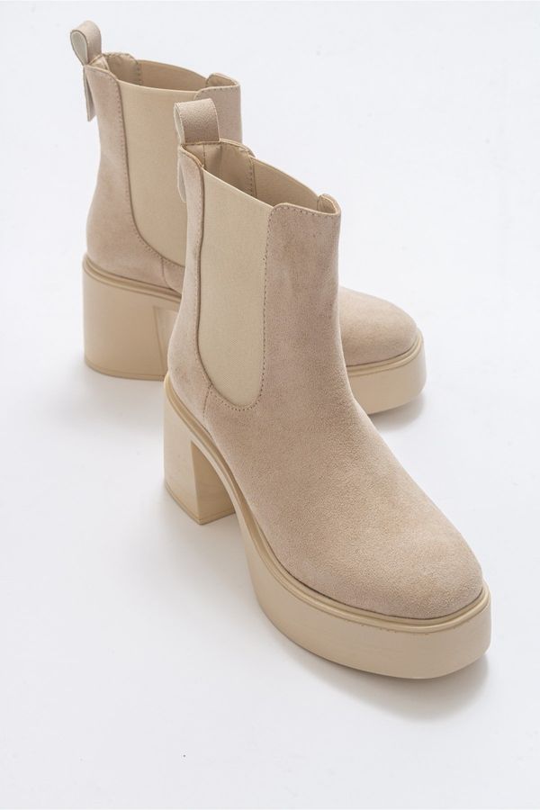 LuviShoes LuviShoes Aback Beige Women's Suede Boots